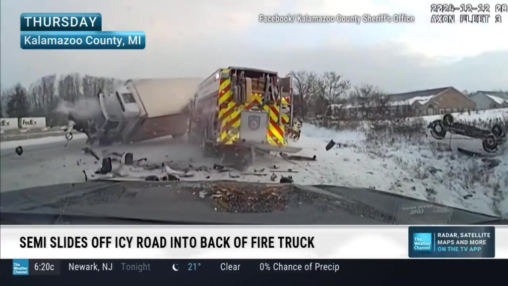 Fire Engine Struck by Truck on Icy Roads in Kalamazoo County, Michigan 4