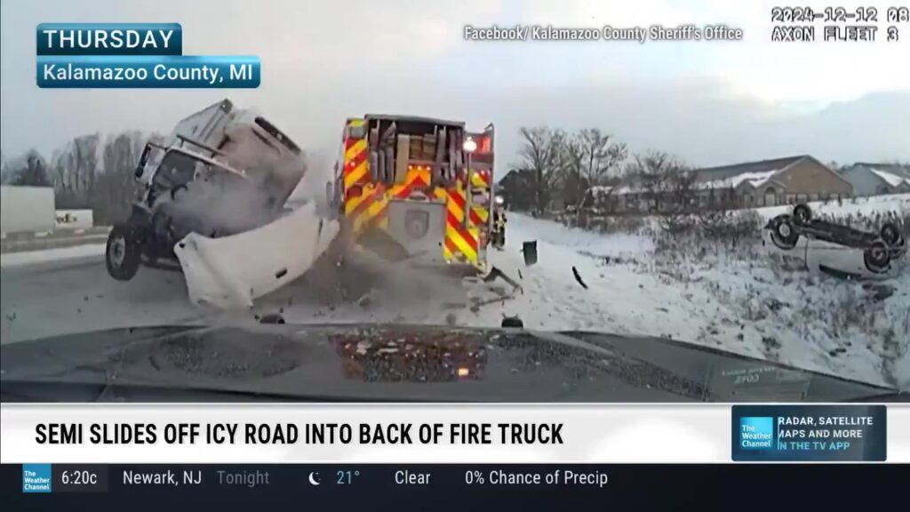 Fire Engine Struck by Truck on Icy Roads in Kalamazoo County, Michigan 3