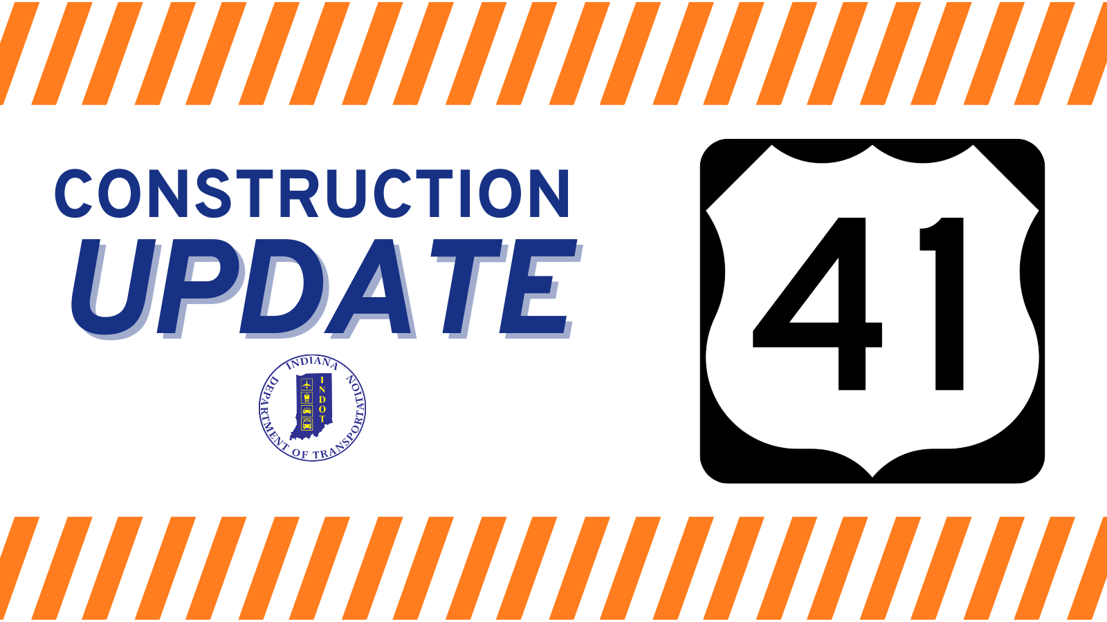 Traffic shift for U.S. 41 in Evansville December 2024 – May 2025