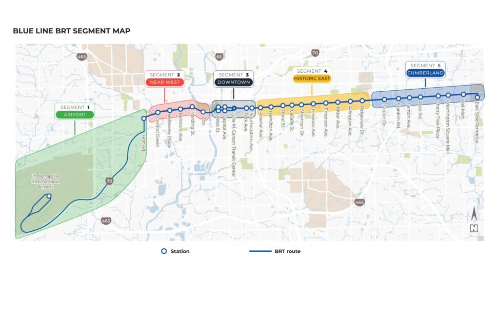 INDYGO Blue Line Segment Map