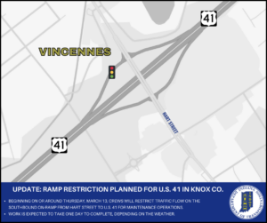 2025 03 11 UPDATE Ramp restriction planned for U.S. 41 in Knox County