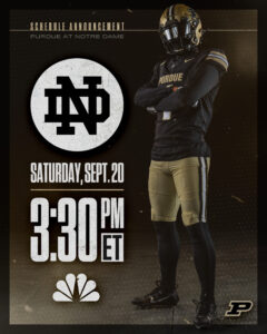Purdue Football Announces 2025 Notre Dame Showdown Kickoff Time